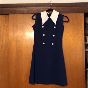 ASOS/POP Blue Sailor Dress w/ Buttons and Collar